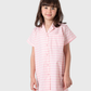 Classic striped girls' nightgown in shades of pink