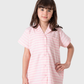 Classic striped girls' nightgown in shades of pink