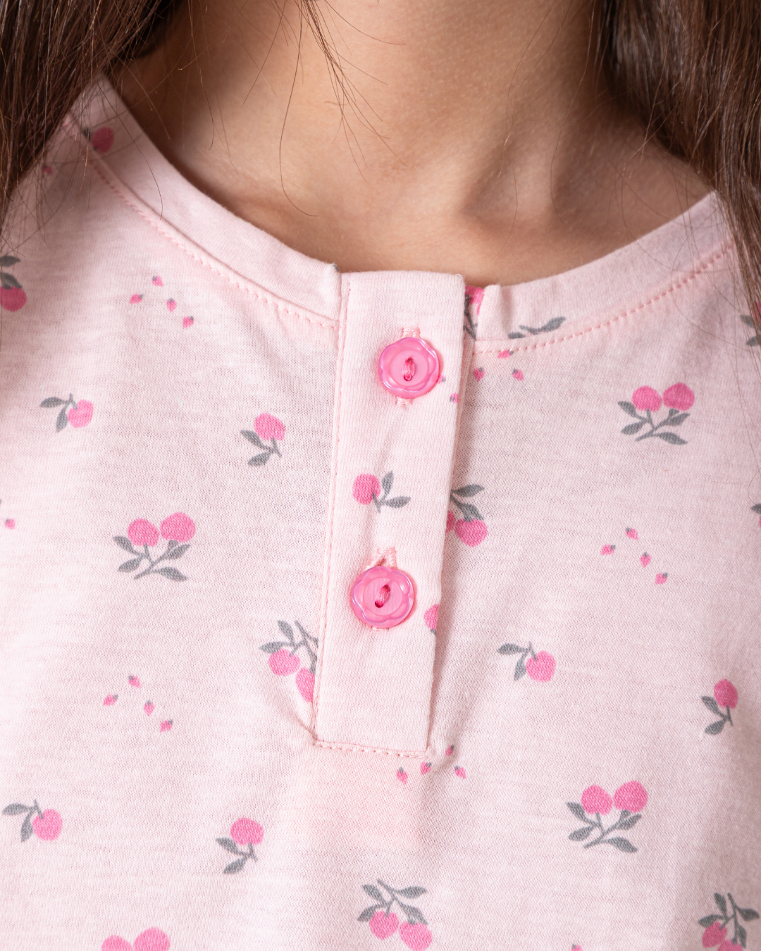 بيجاما بناتي للمراهقات بطبعة فواكه زاهية