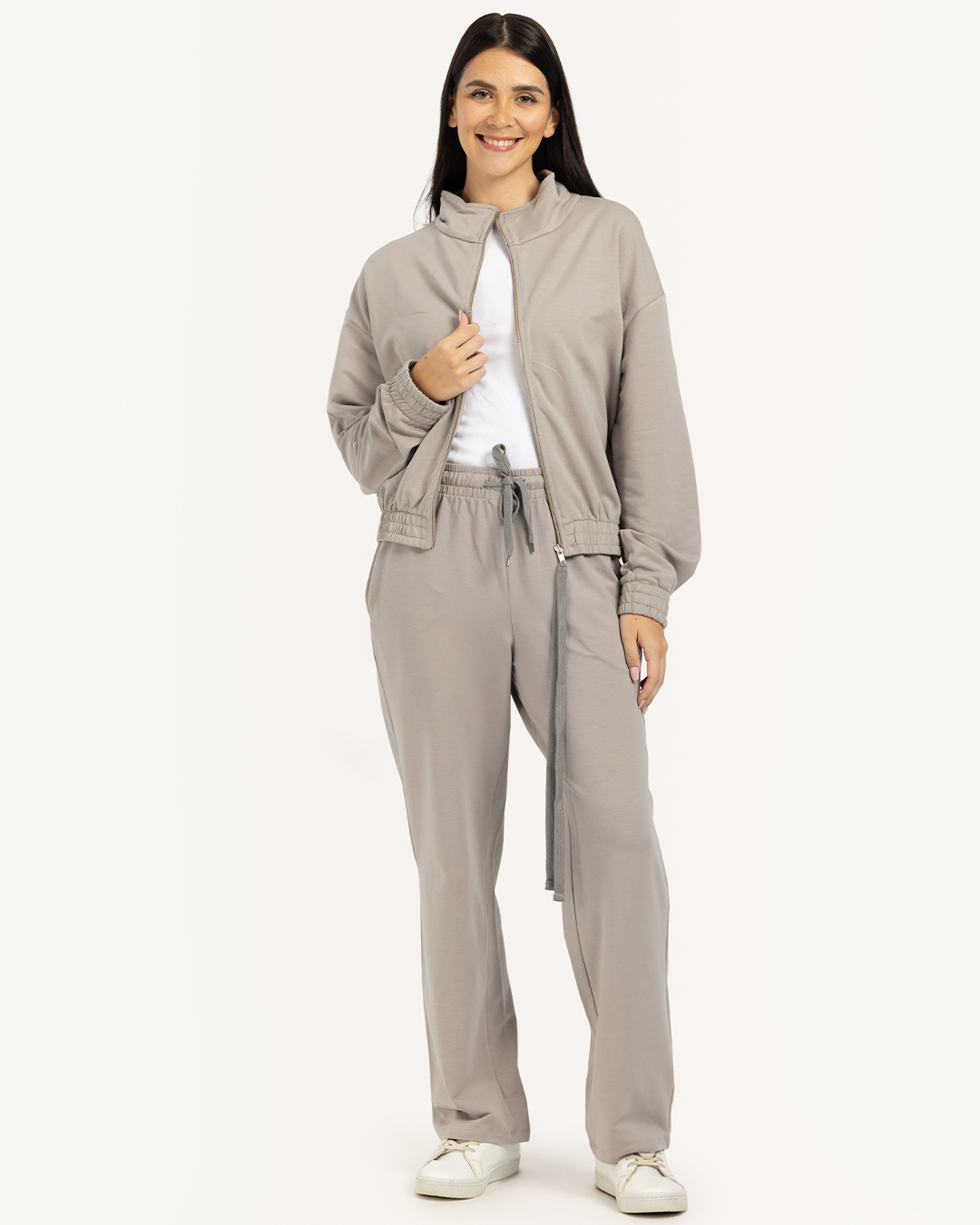 Women tracksuit high neck in soft colors