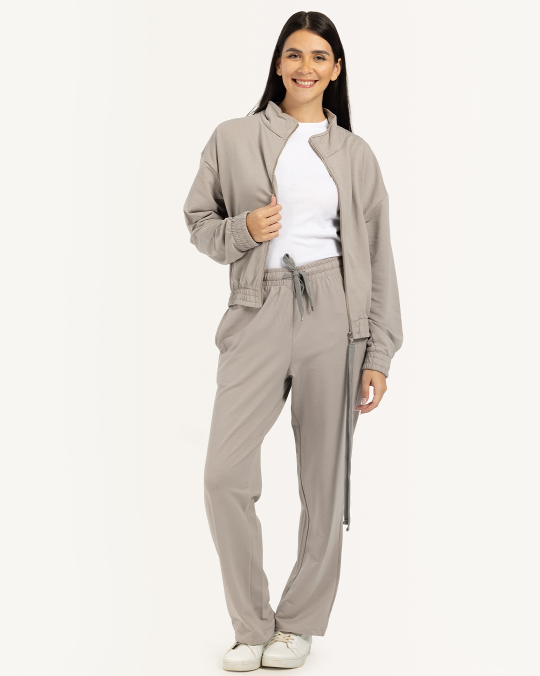 Women tracksuit high neck in soft colors