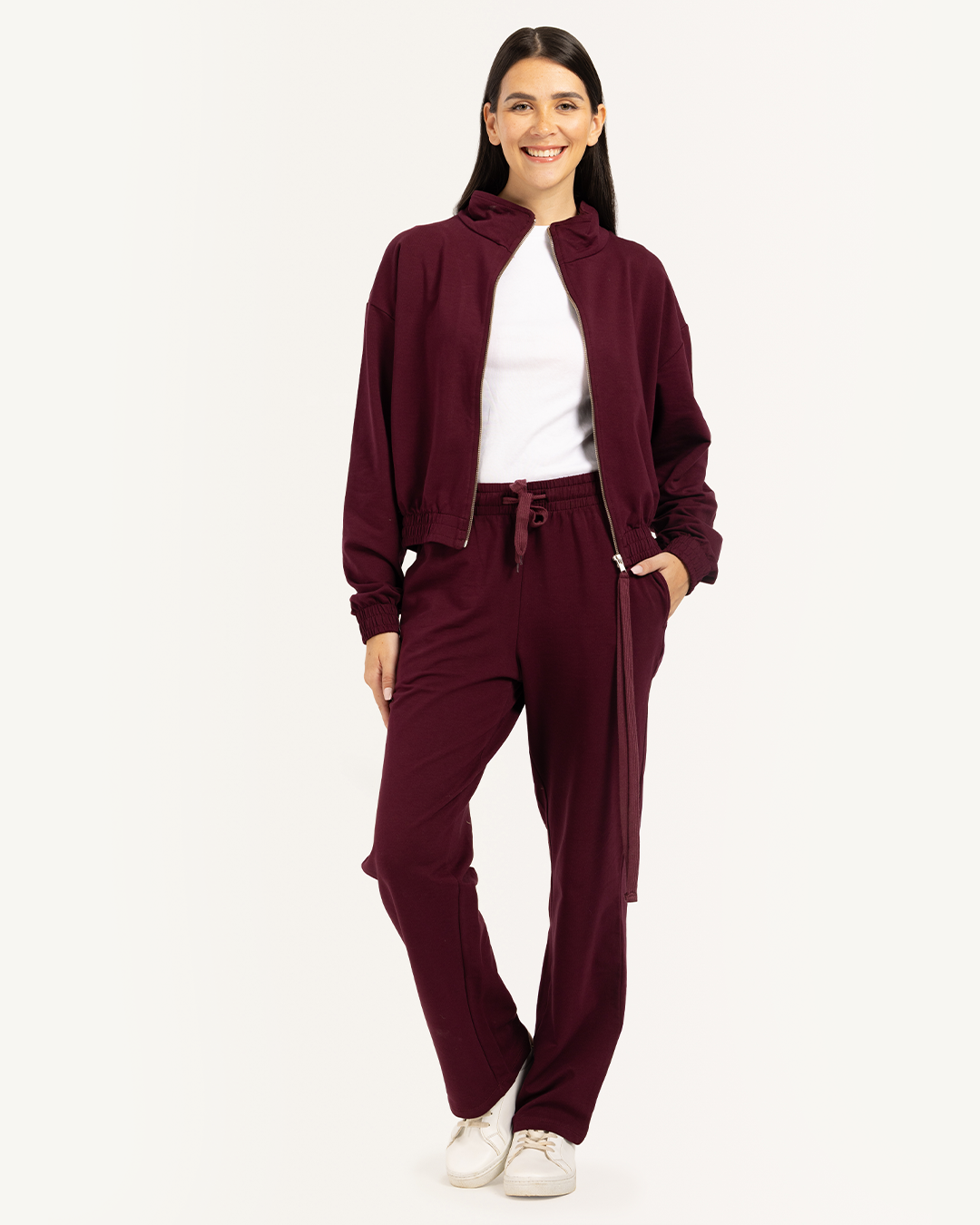 Women tracksuit high neck in soft colors