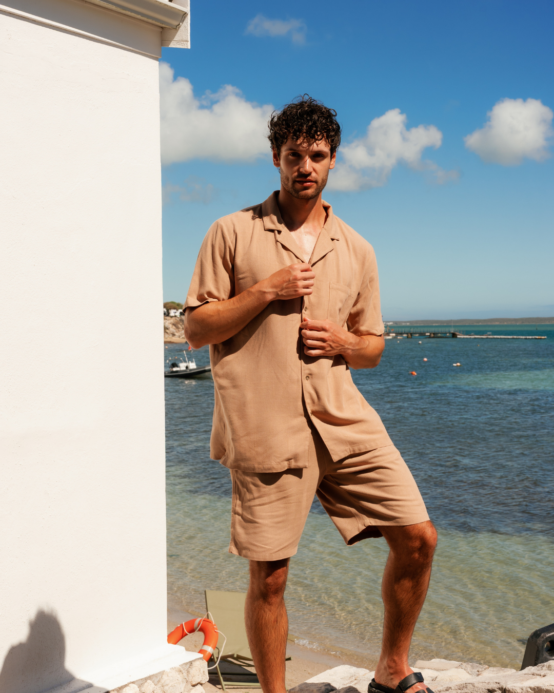 Men's linen set in multiple colors