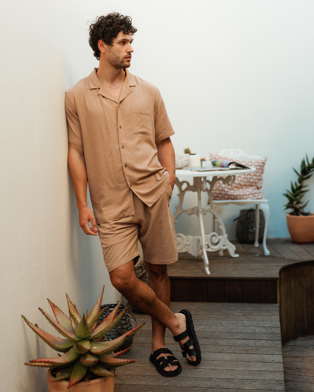 Men's linen set in multiple colors