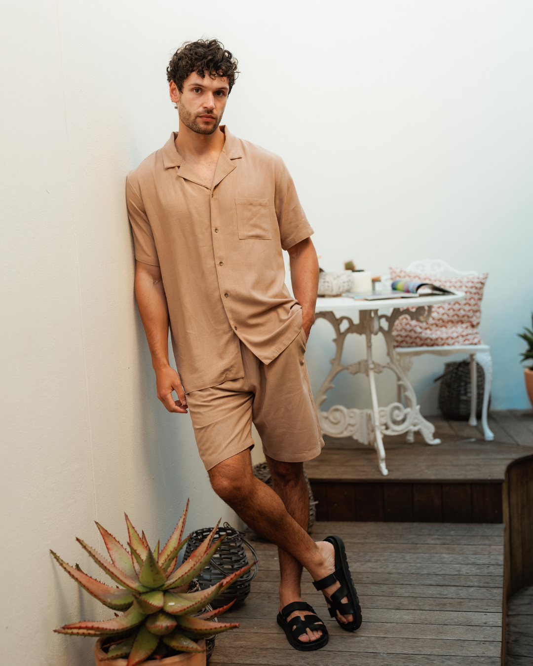 Men's linen set in multiple colors