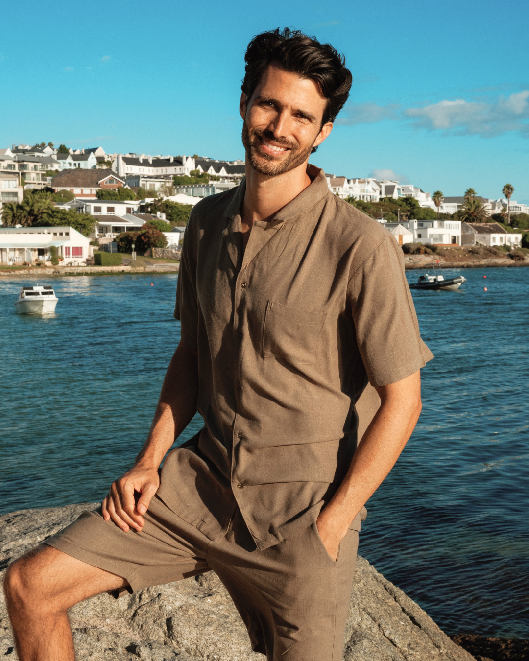 Men's linen set in multiple colors