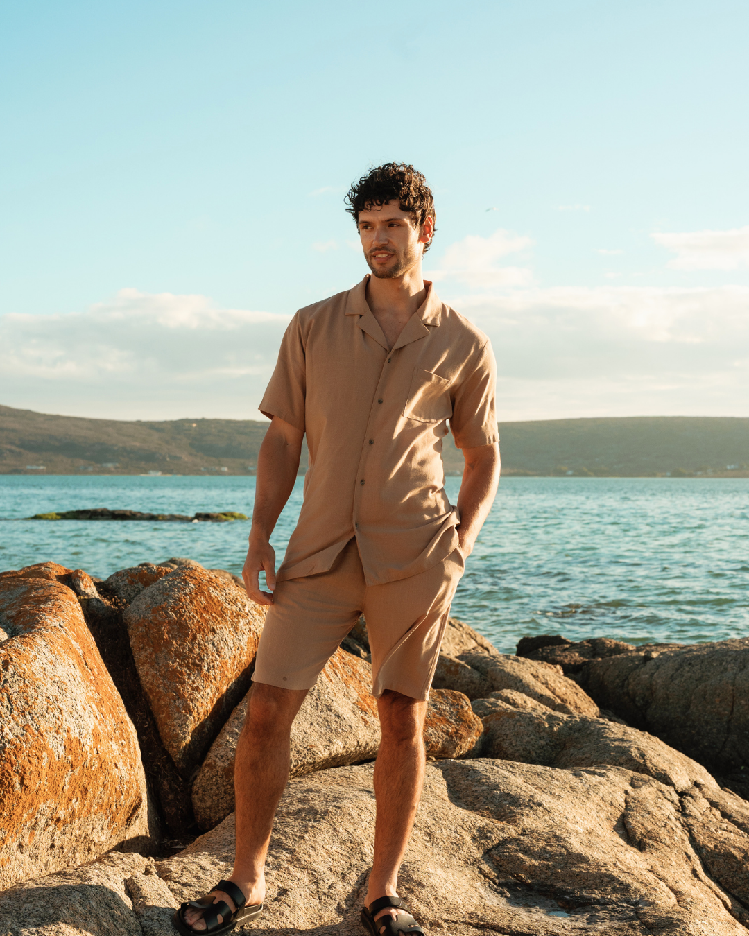 Men's linen set in multiple colors