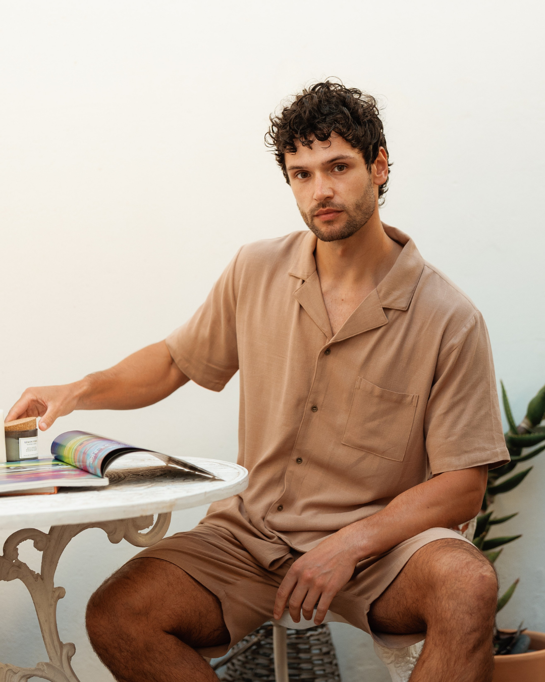 Men's linen set in multiple colors