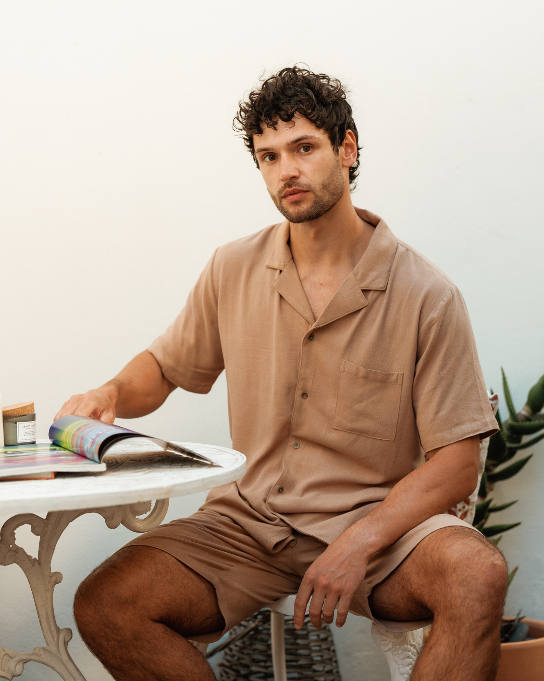 Men's linen set in multiple colors