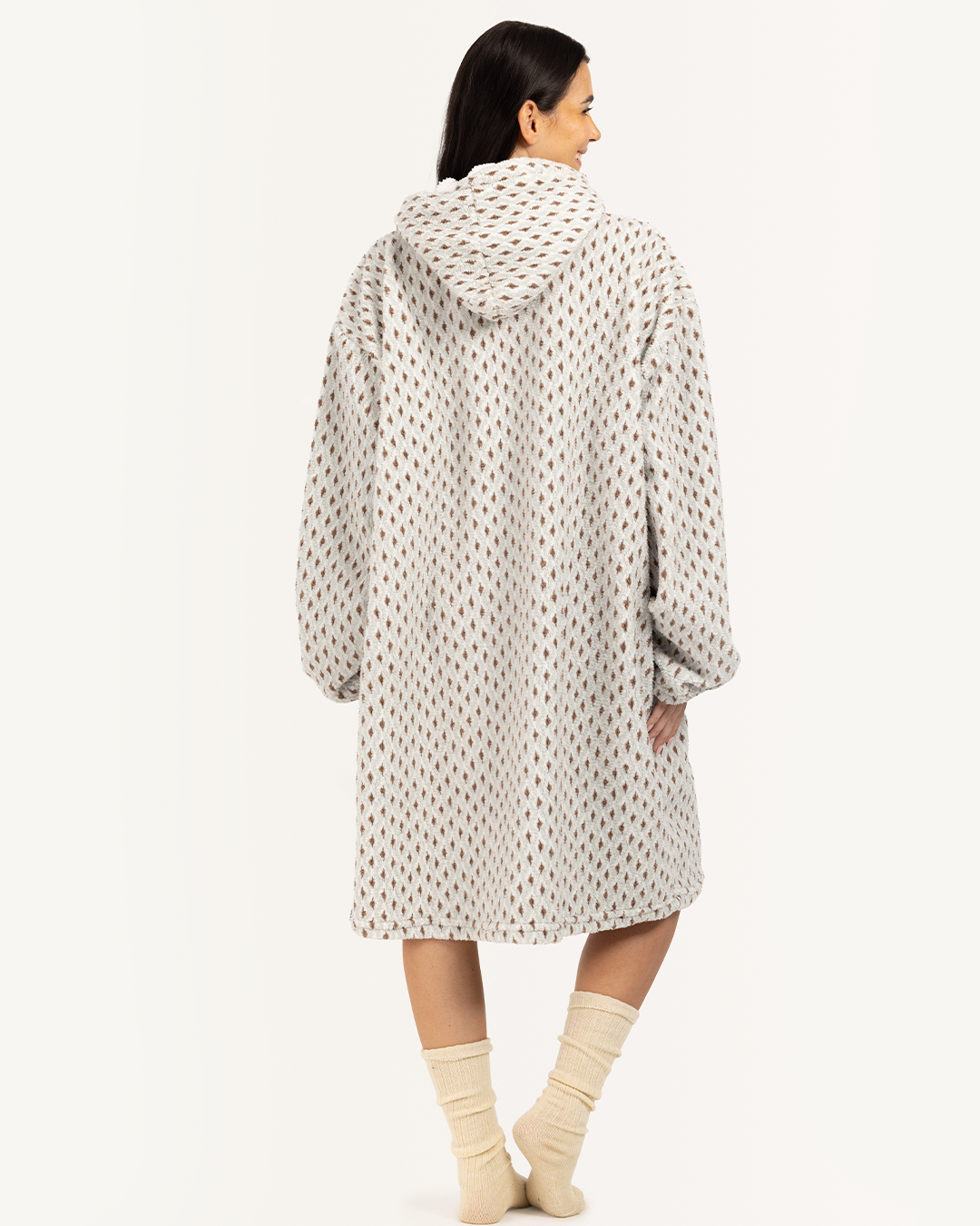 Soft Geometric Women Wearable Blanket in Icy Color