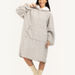 Soft Geometric Women Wearable Blanket in Icy Color