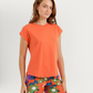 Women's Pajama Shorts with Orange Flowers
