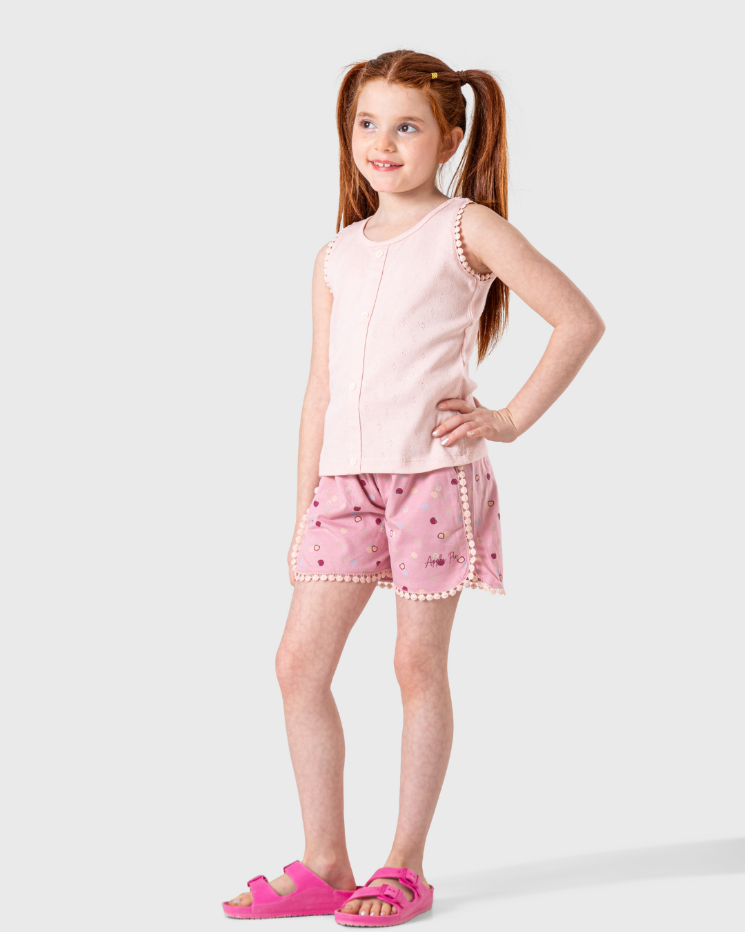 Girls' Pajamas with Apple Print