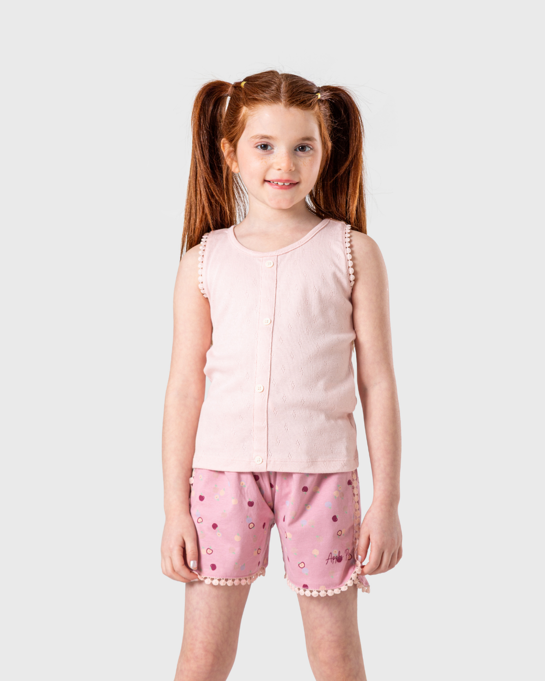Girls' Pajamas with Apple Print