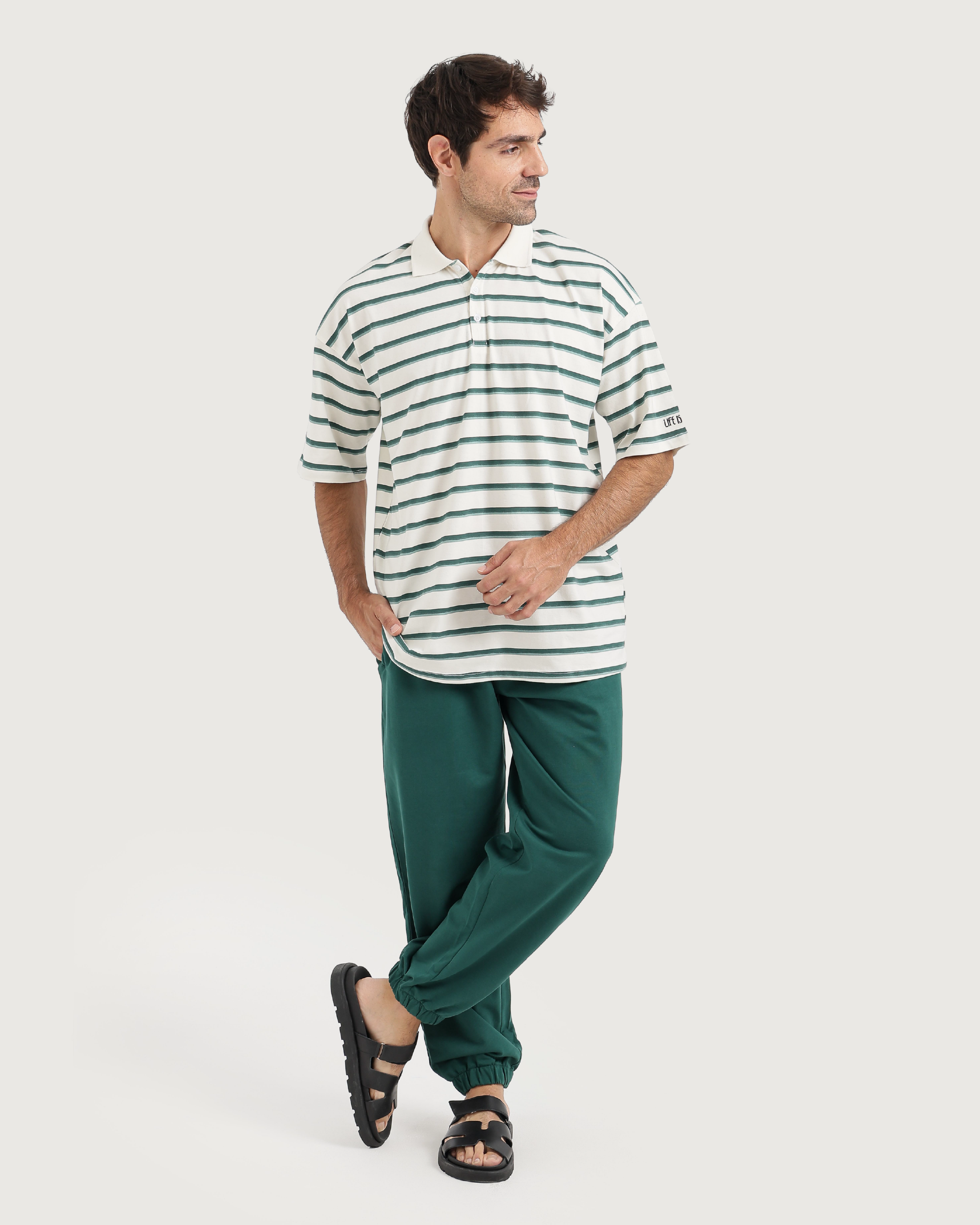 طقم توب مخطط و بنطلون