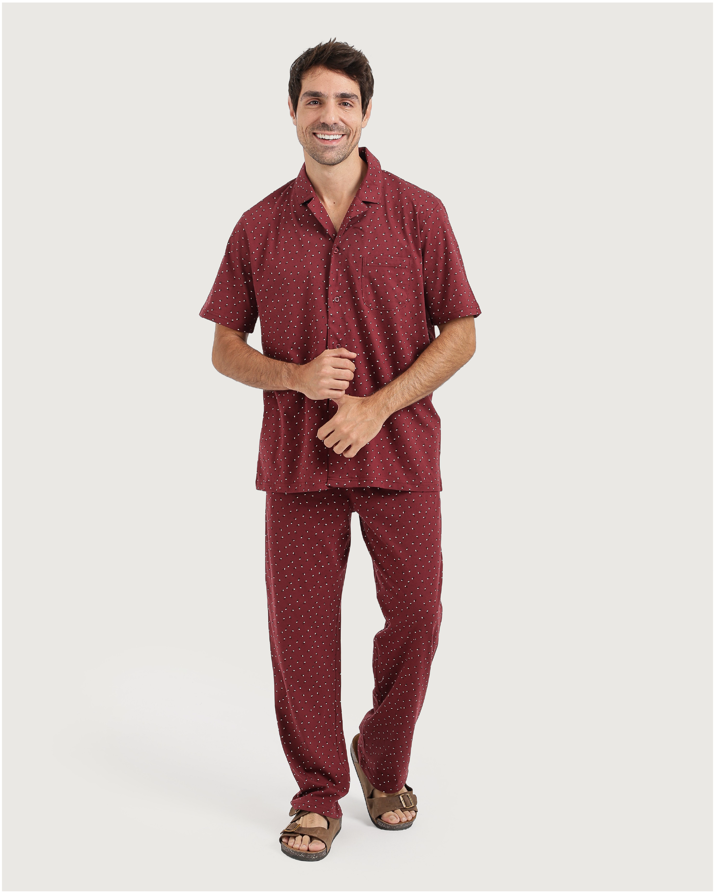 بيجاما رجالي كلاسيكية بألوان دافئة
