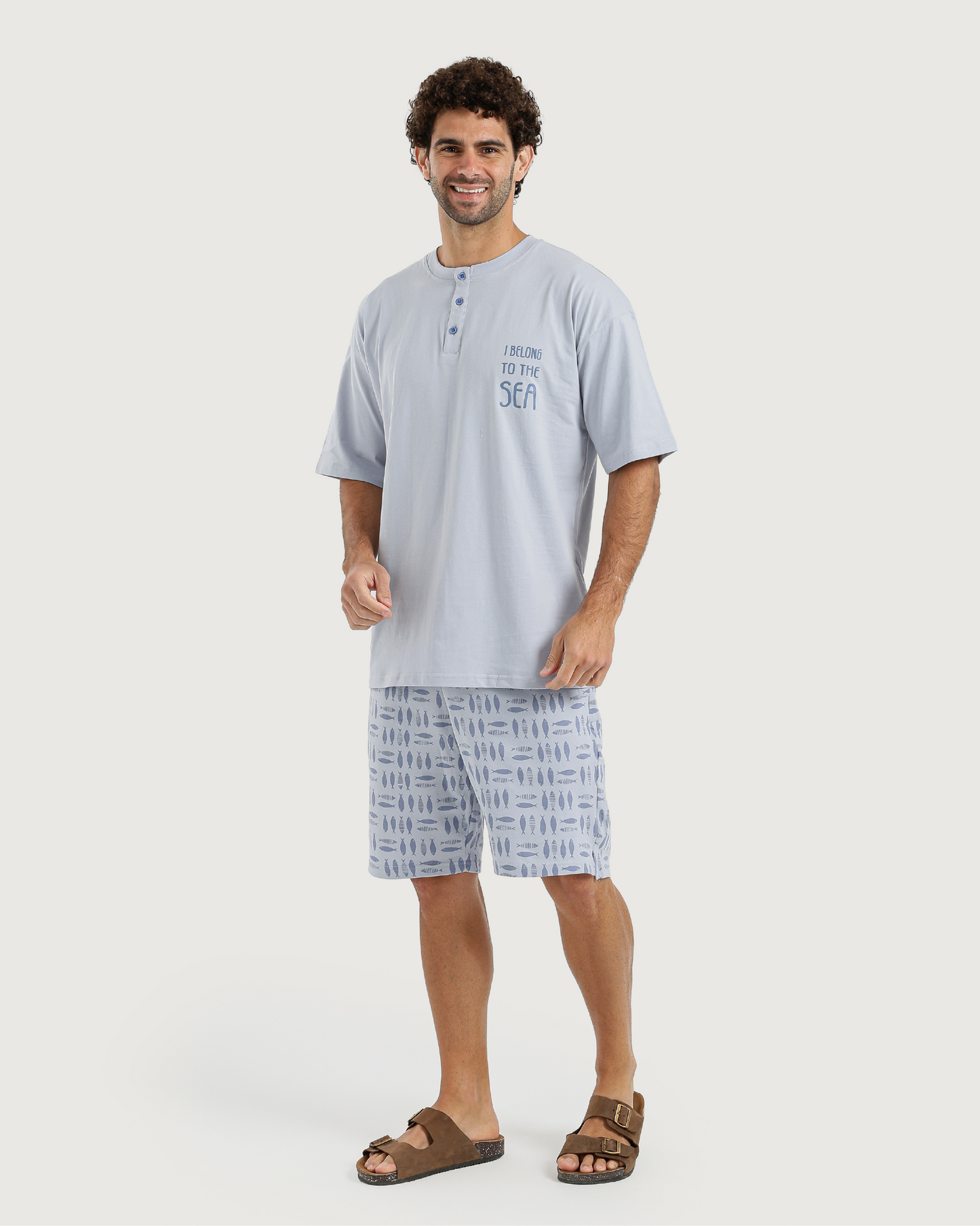 Printed top and shorts pajamas