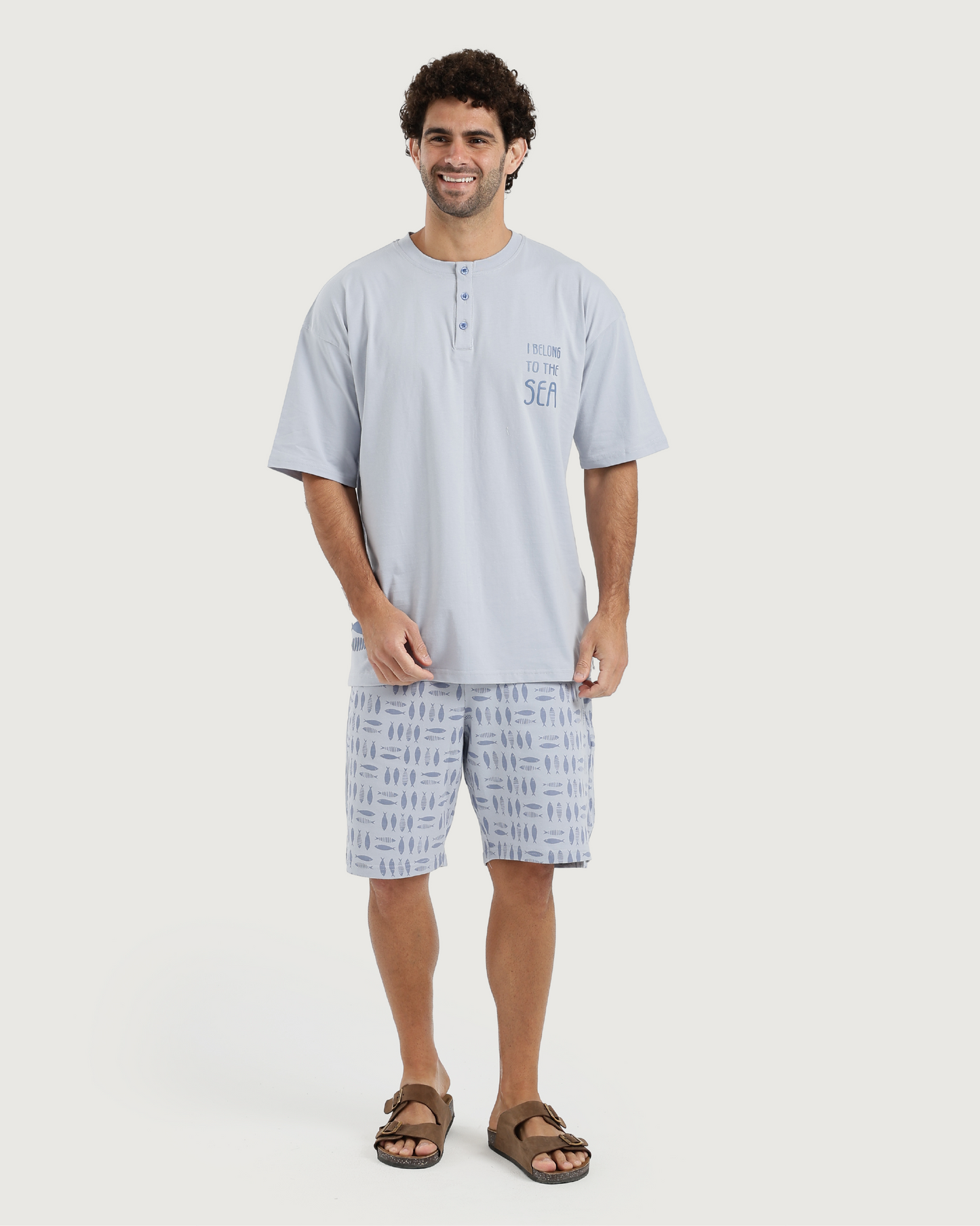 Printed top and shorts pajamas