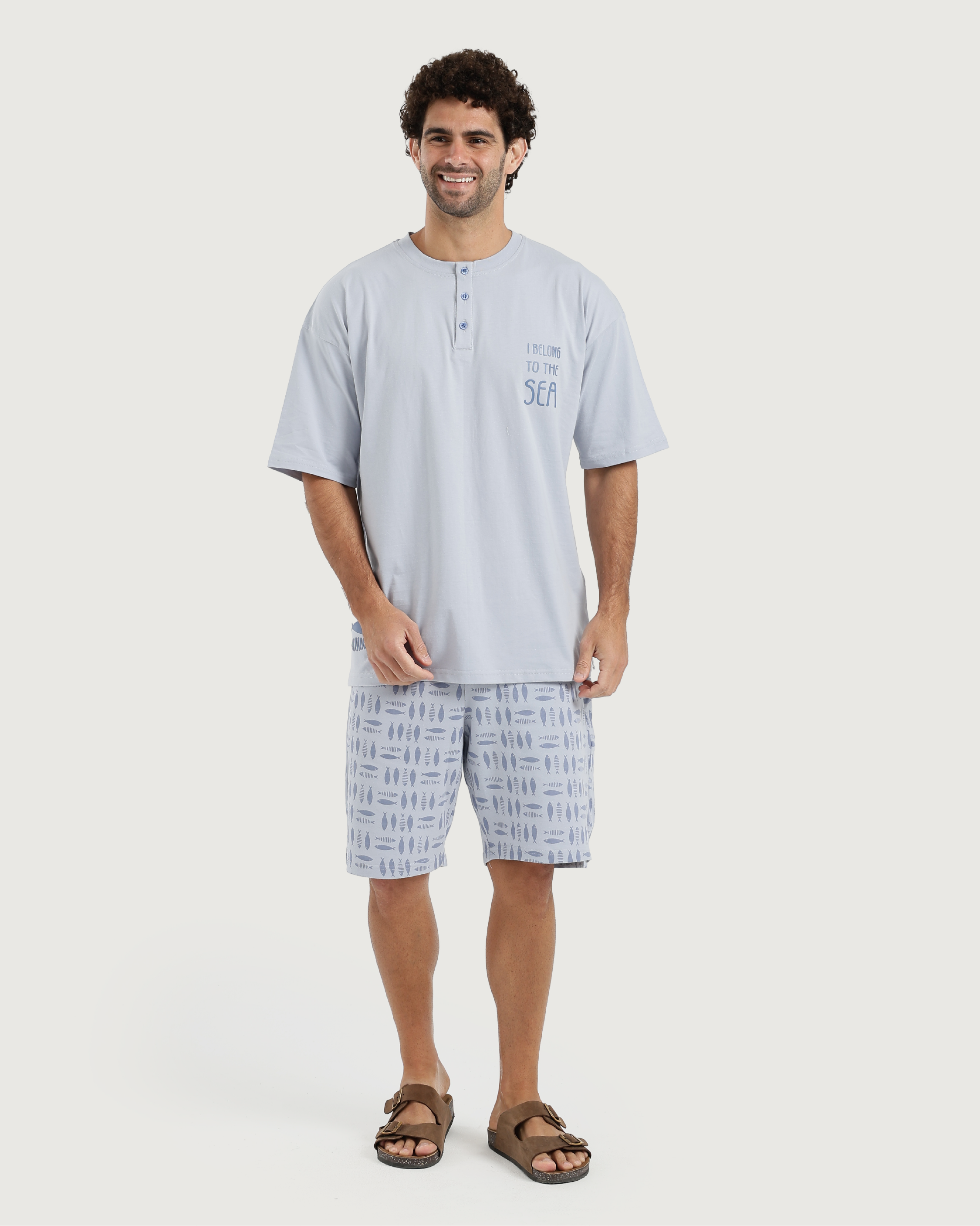 بيجاما توب و شورت مطبوع