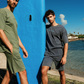 Casual men's set in washed cotton