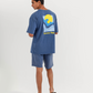 Casual men's set in washed cotton