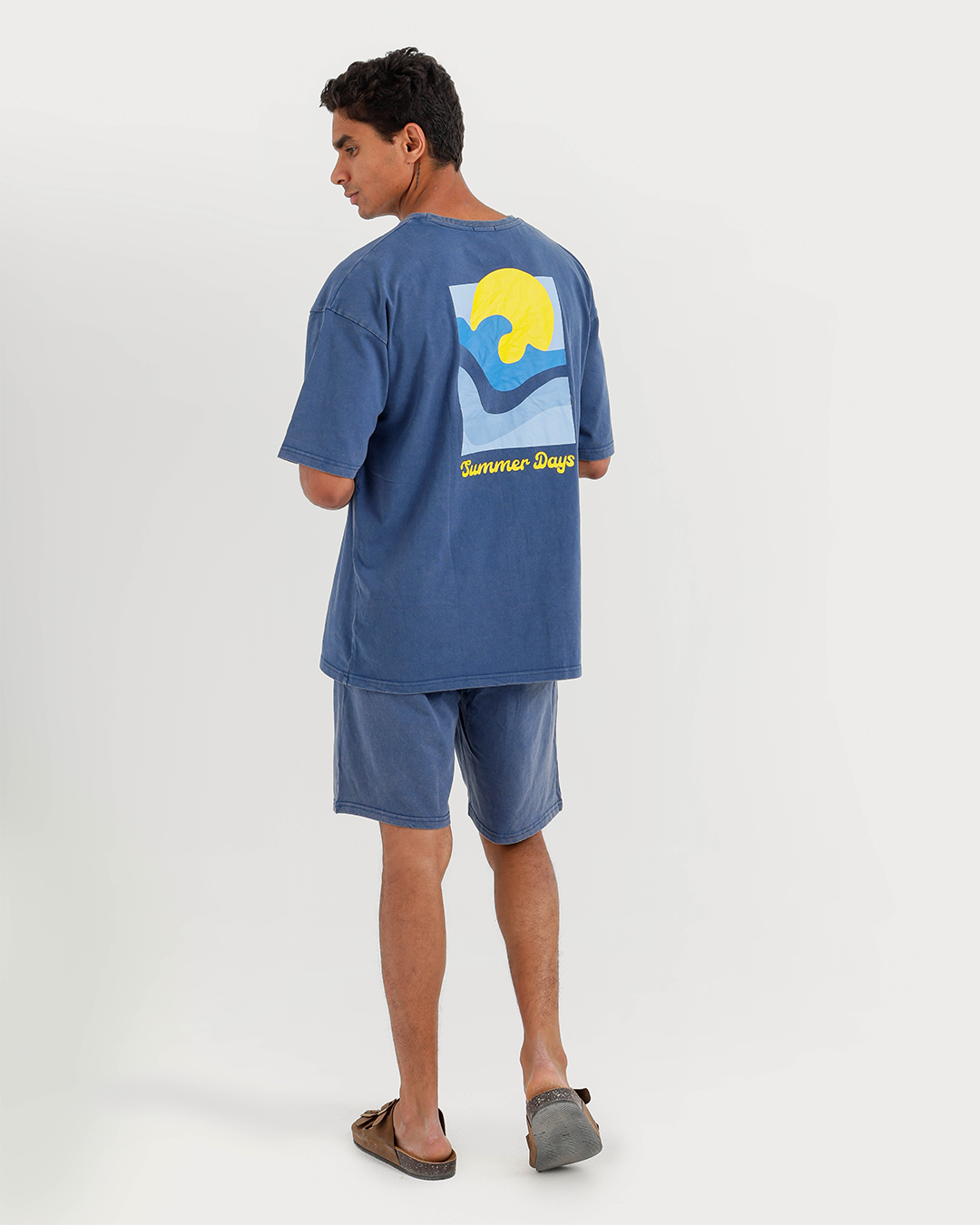 Casual men's set in washed cotton