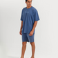 Casual men's set in washed cotton