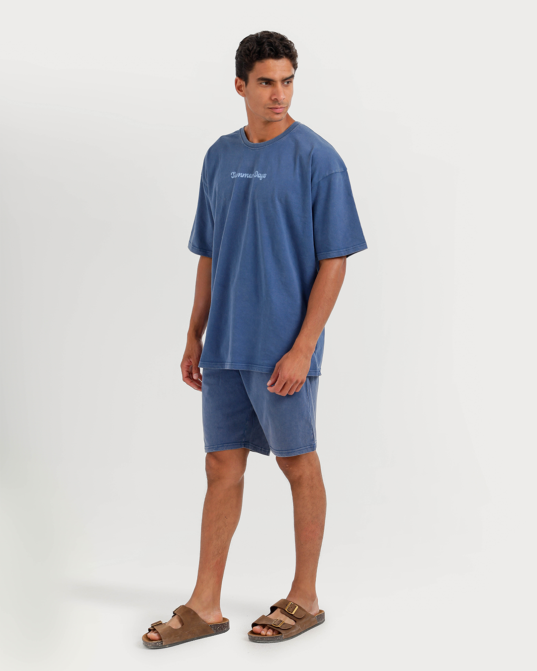 Casual men's set in washed cotton