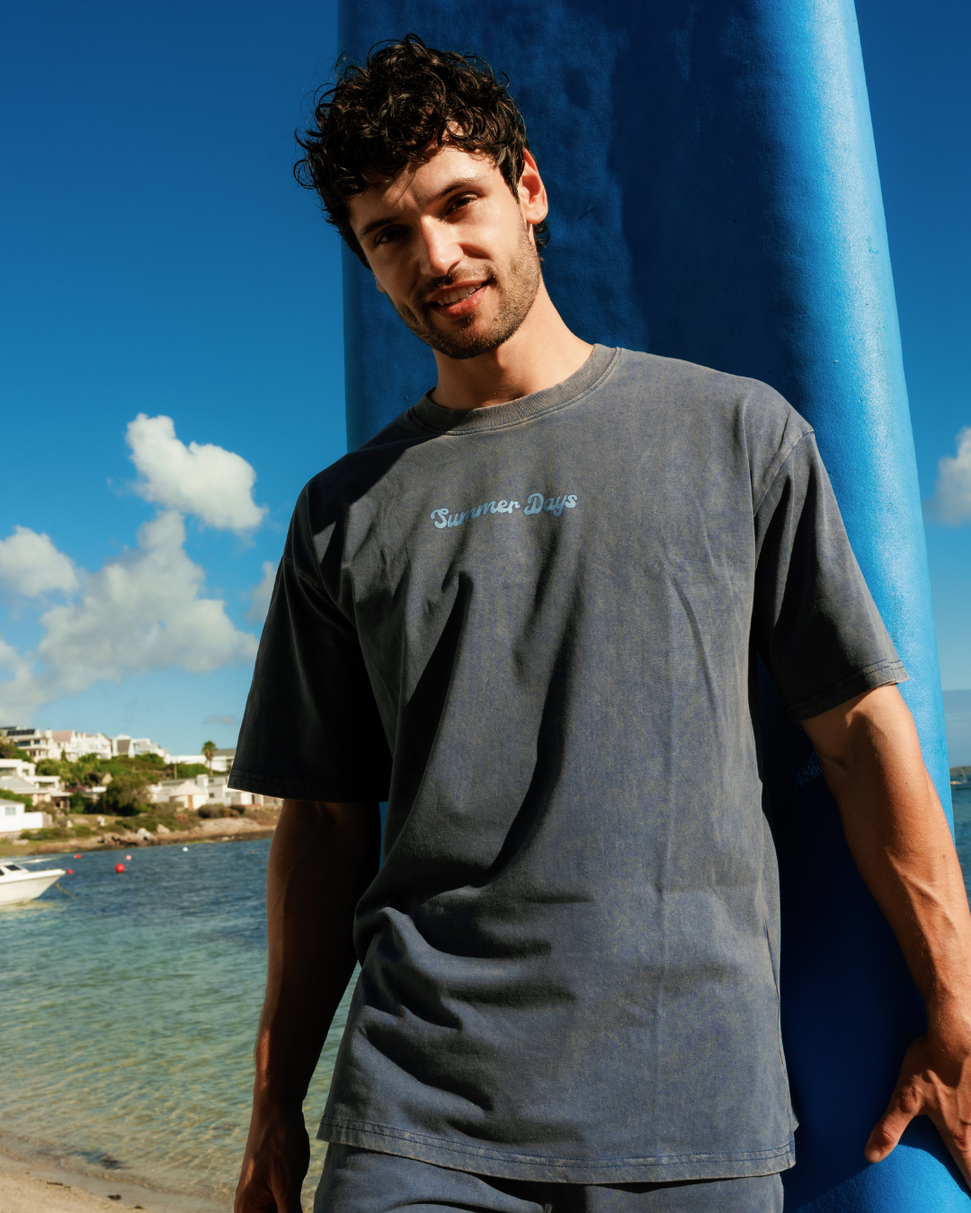 Casual men's set in washed cotton