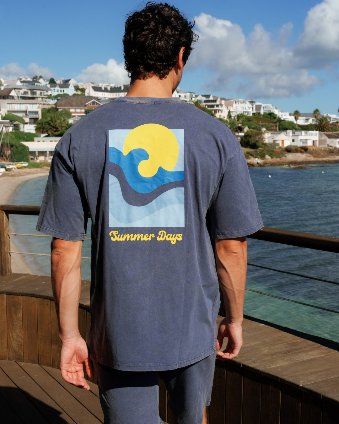Casual men's set in washed cotton