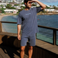 Casual men's set in washed cotton