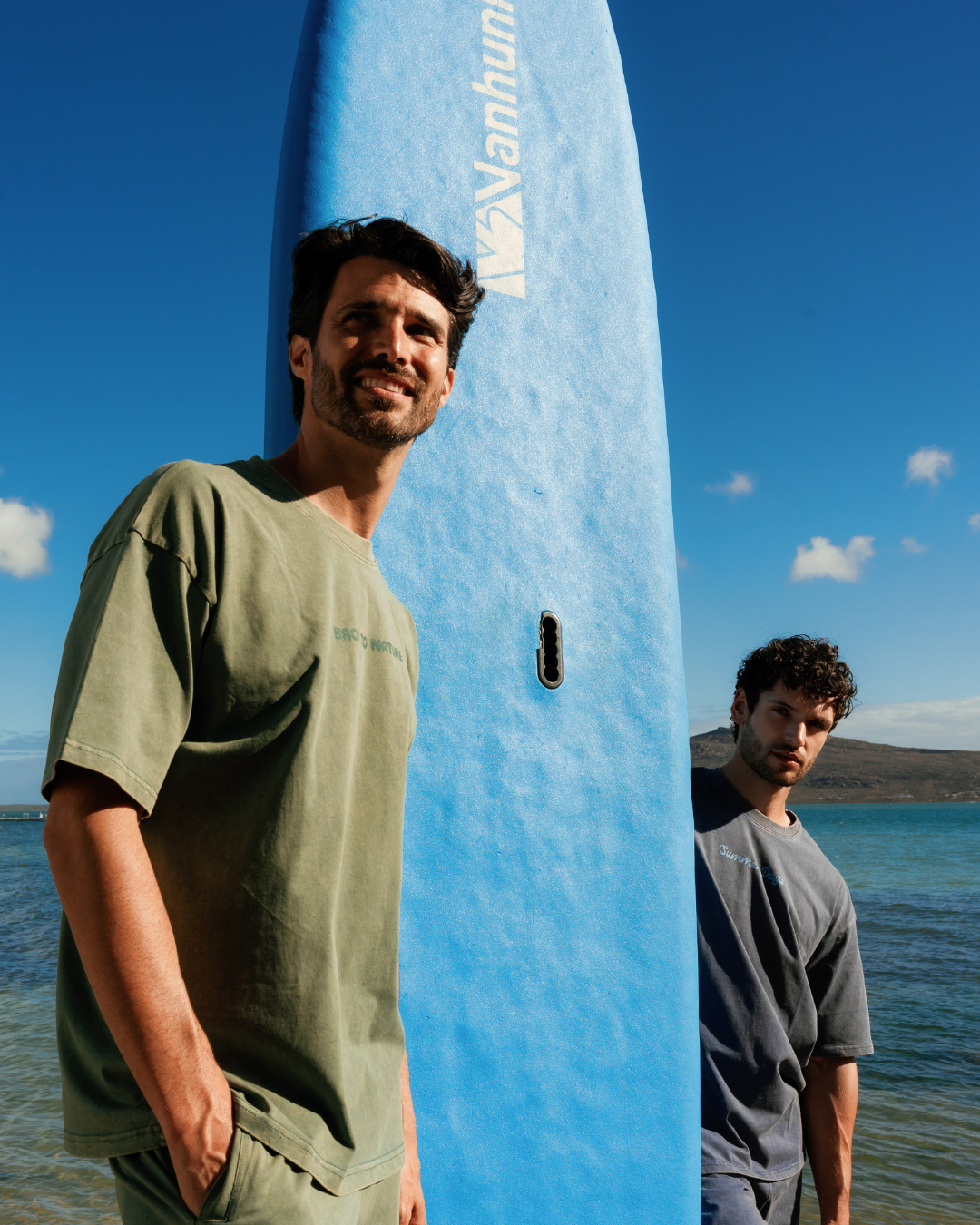 Casual men's set in washed cotton