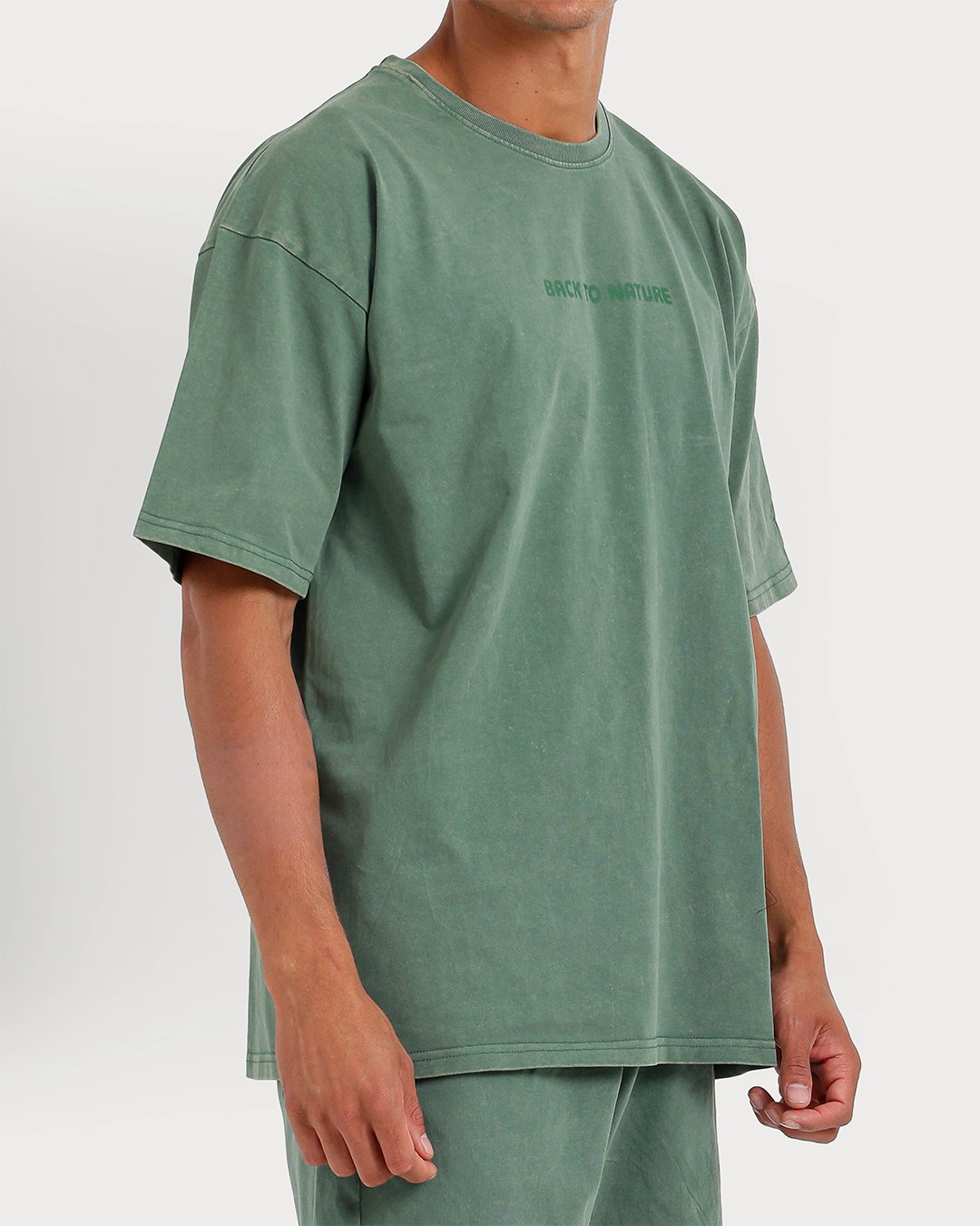 Casual men's set in washed cotton