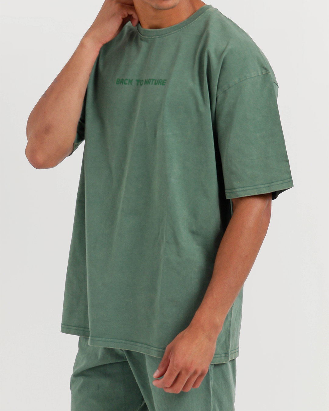 Casual men's set in washed cotton