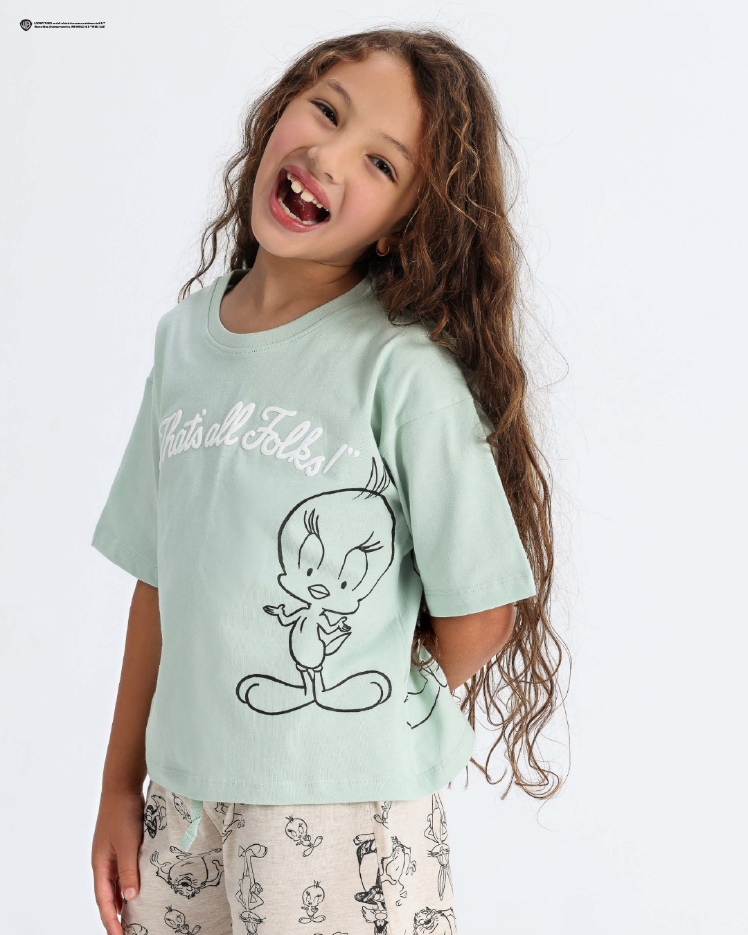 Looney Tunes That's All Folks Girls Pajama