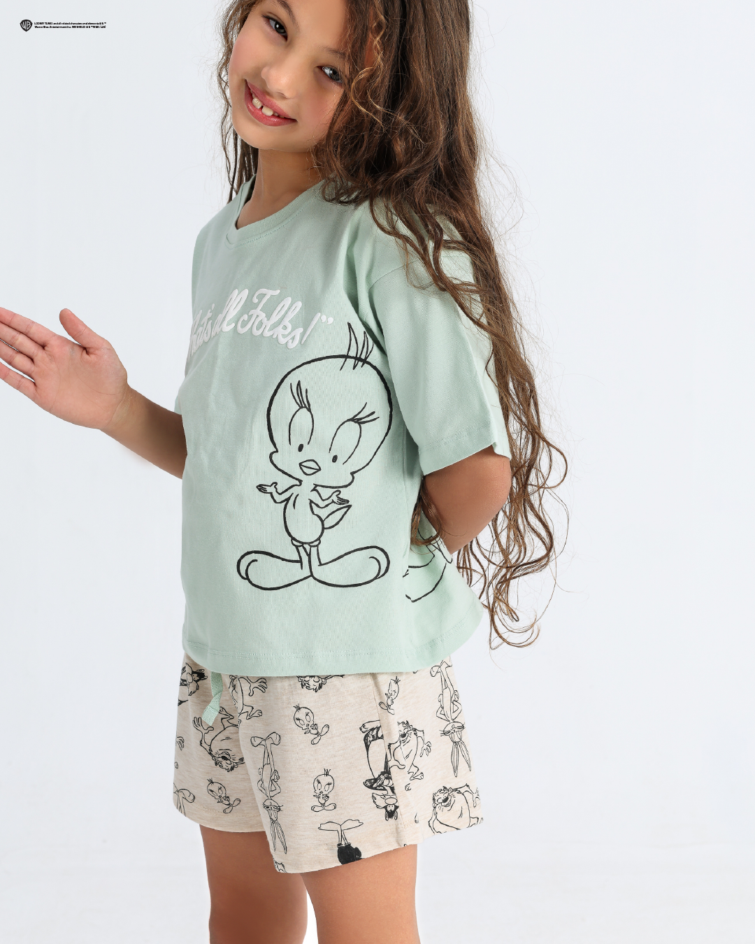 Looney Tunes That's All Folks Girls Pajama