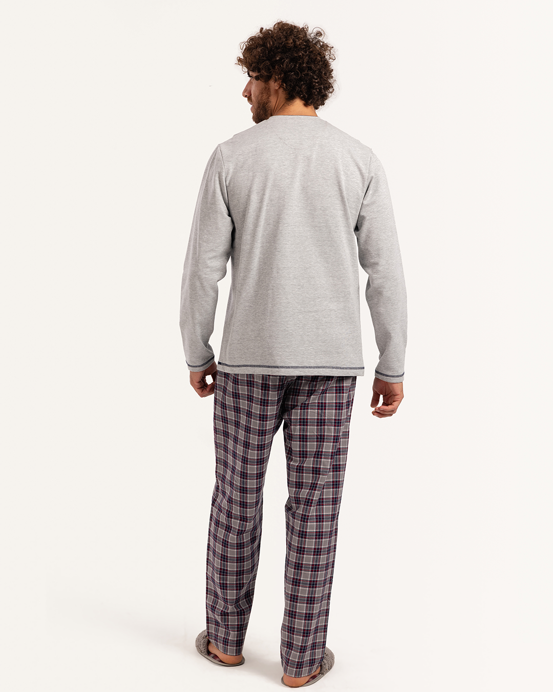 V بيجاما رجالى ميلتون توب سادة بنطلون  كاروه