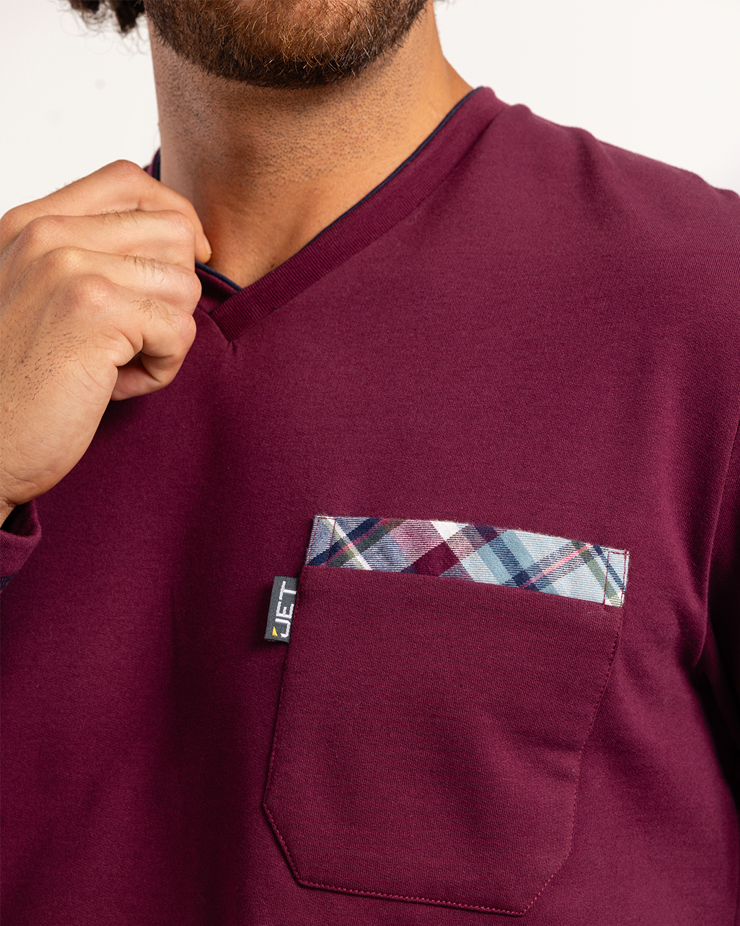 V بيجاما رجالى ميلتون توب سادة بنطلون  كاروه