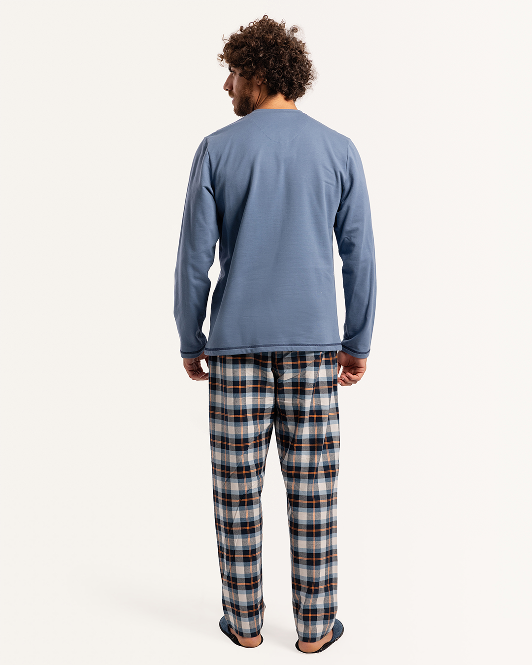 V بيجاما رجالى ميلتون توب سادة بنطلون  كاروه