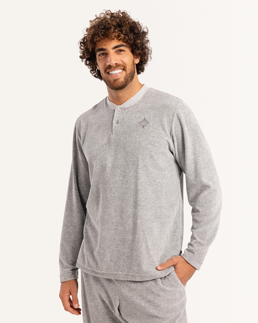 بيجاما رجالى قطيفة سادة