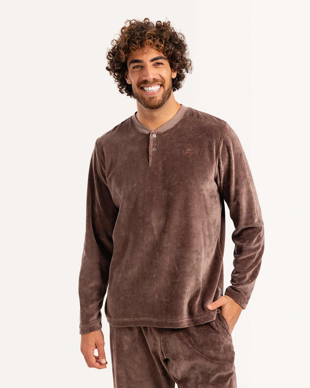 بيجاما رجالى قطيفة سادة