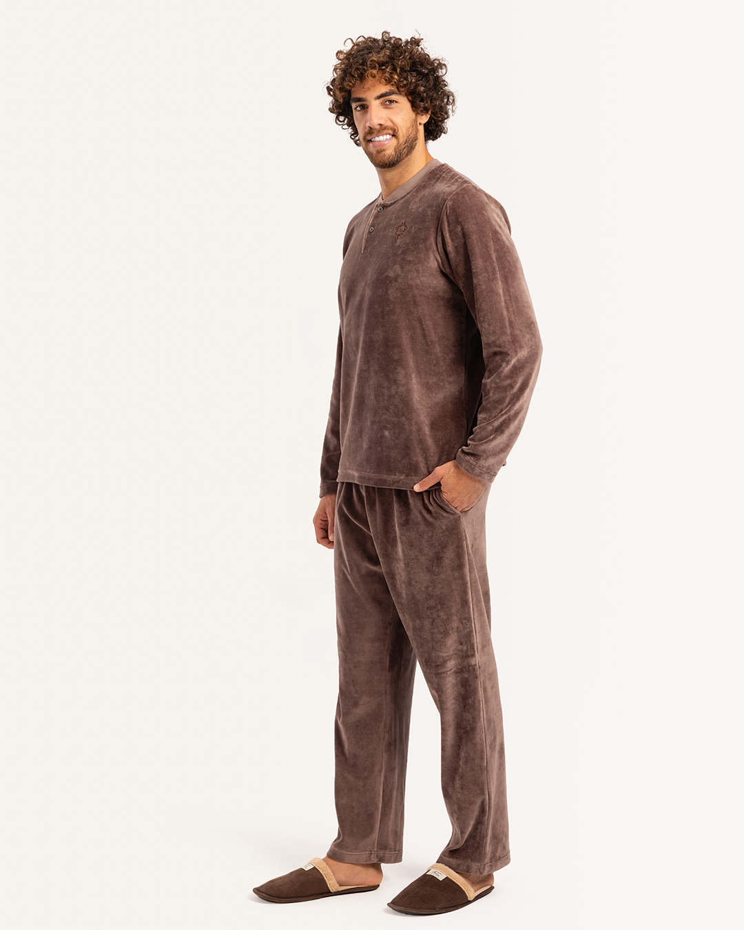 بيجاما رجالى قطيفة سادة