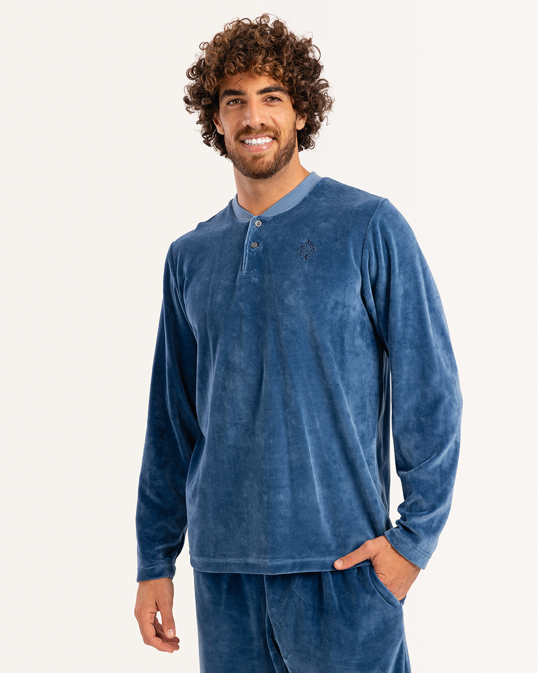 بيجاما رجالى قطيفة سادة