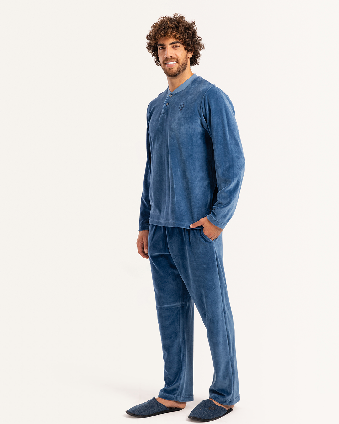 بيجاما رجالى قطيفة سادة