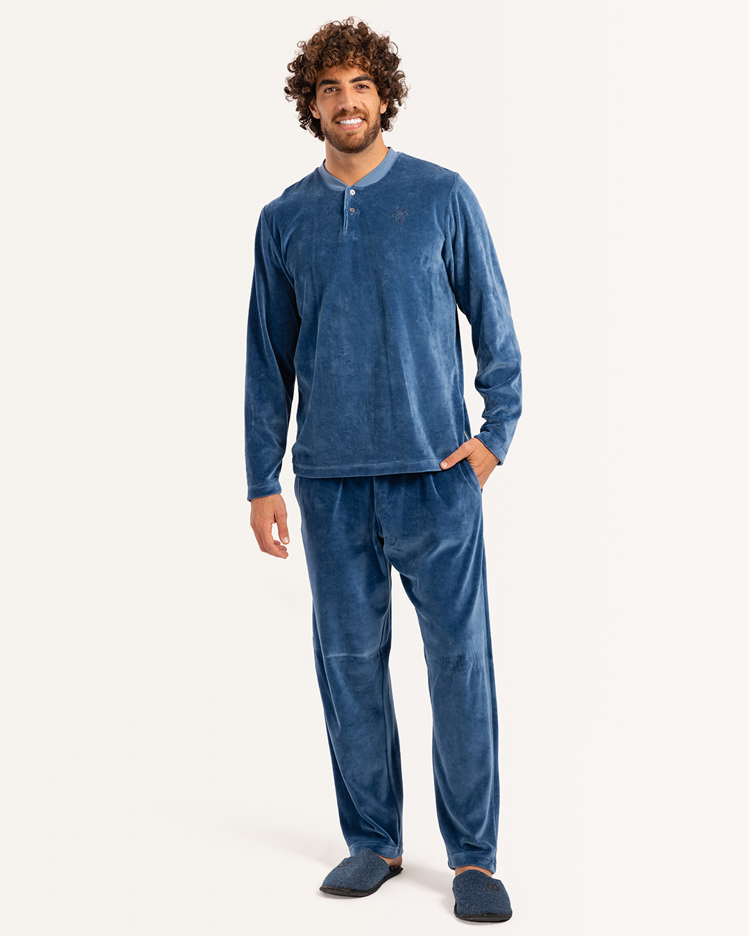 بيجاما رجالى قطيفة سادة