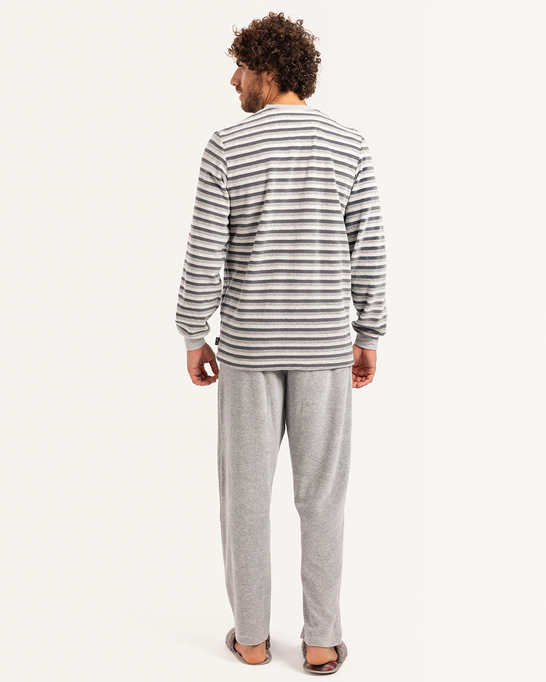 بيجاما رجالى قطيفة بنطلون ساده