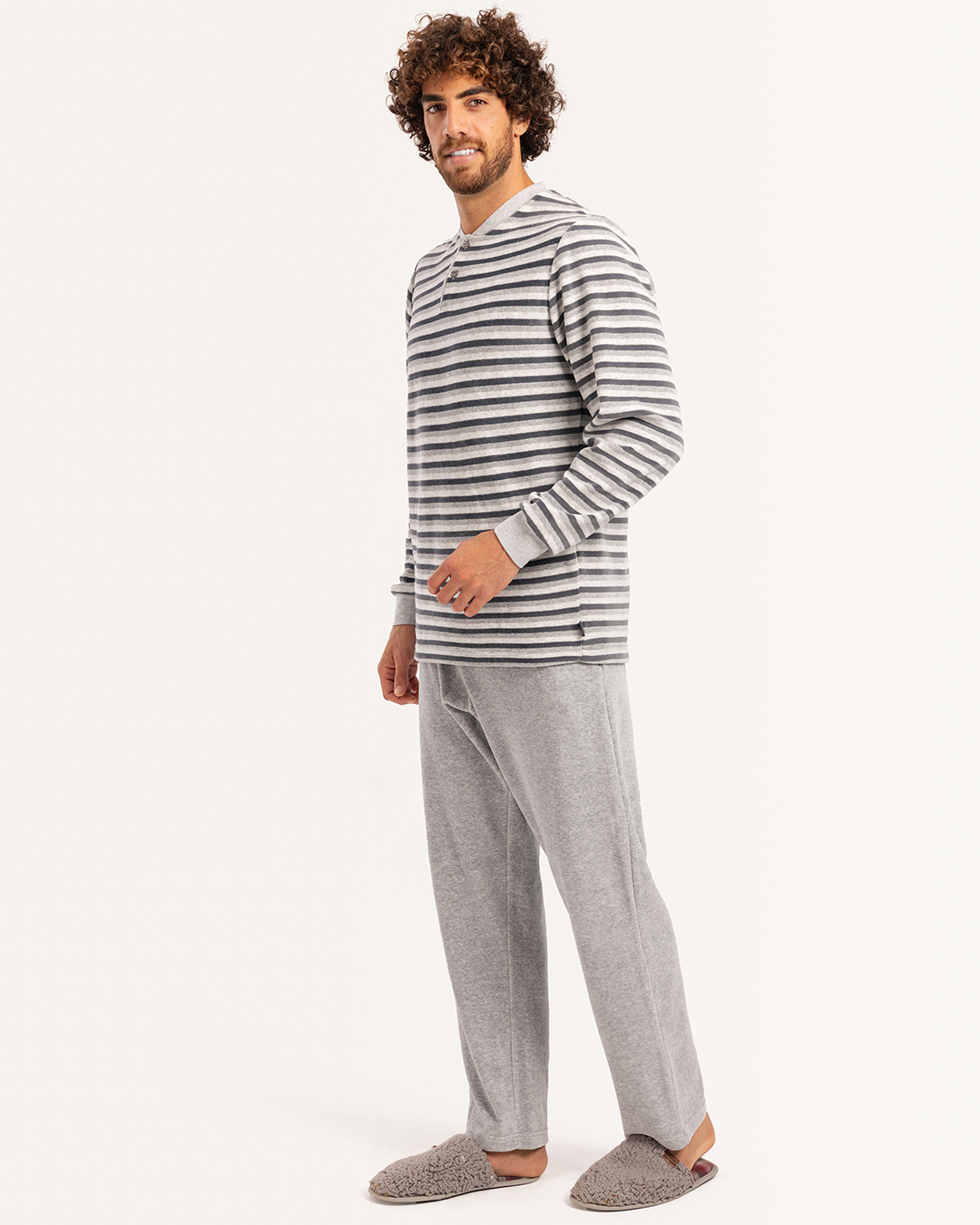 بيجاما رجالى قطيفة بنطلون ساده
