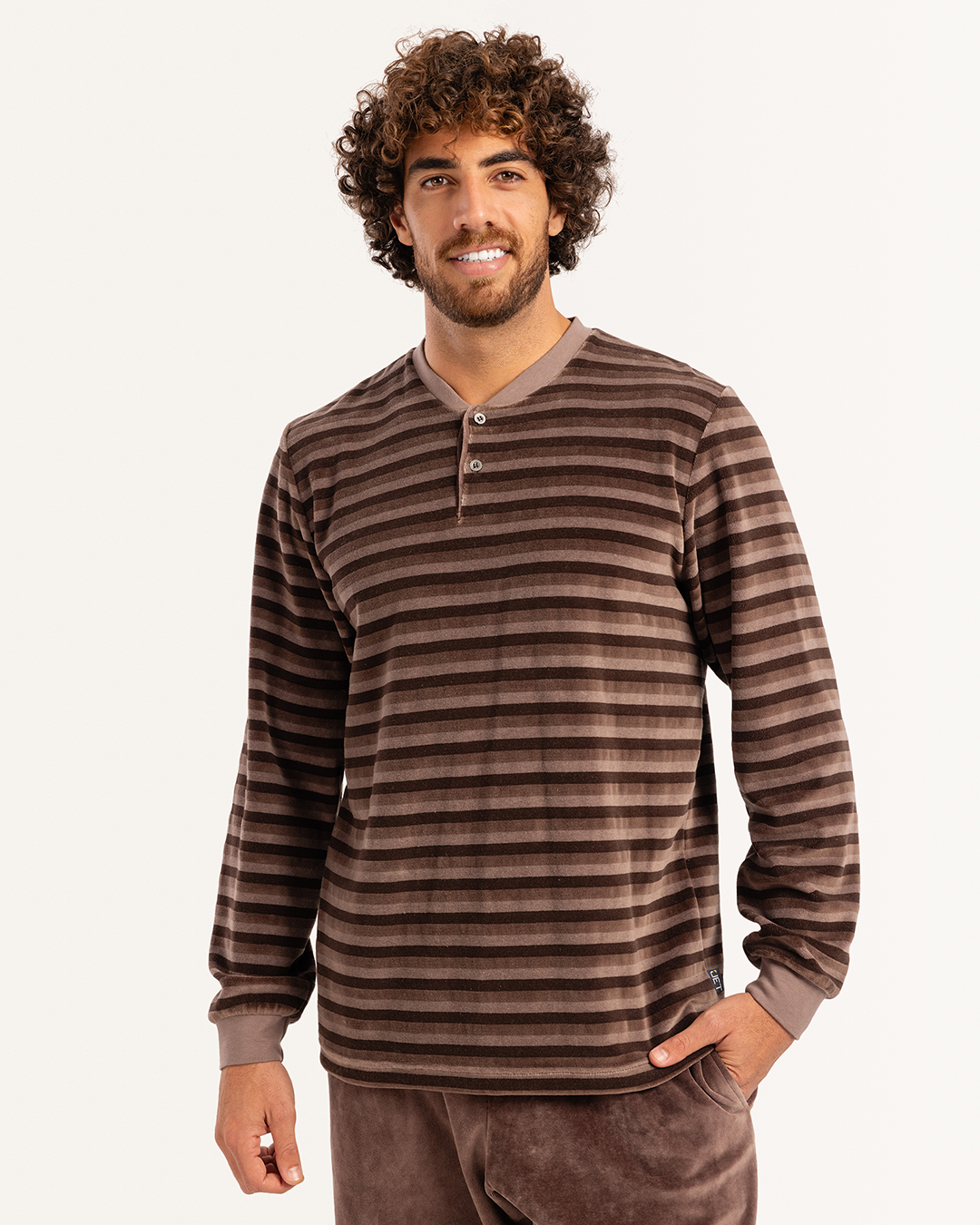 بيجاما رجالى قطيفة بنطلون ساده