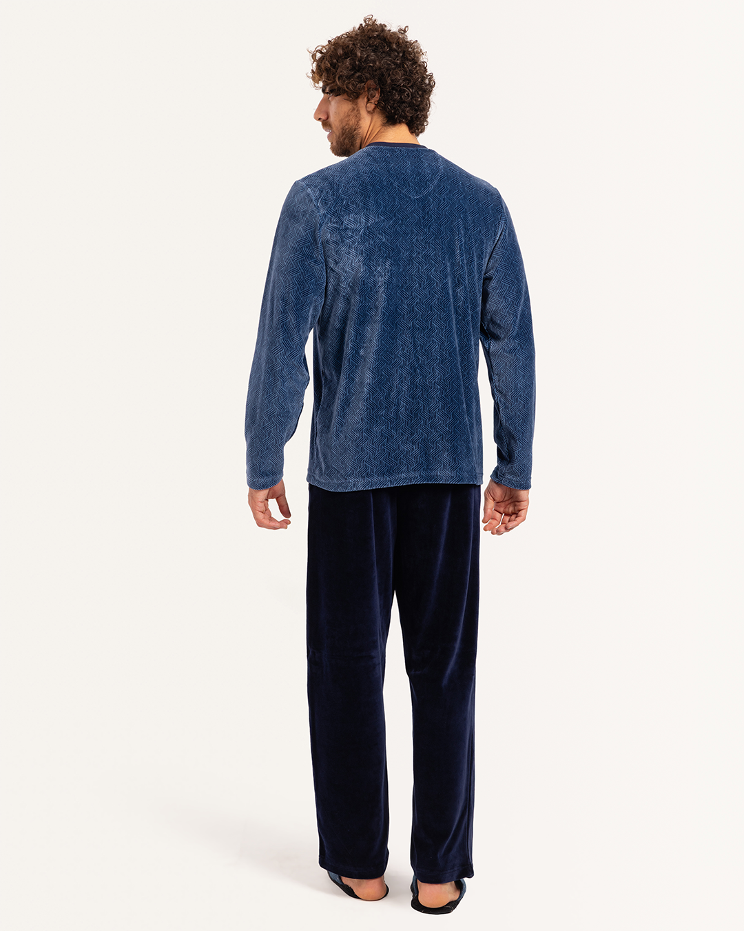 بيجاما رجالى قطيفة بنطلون ساده