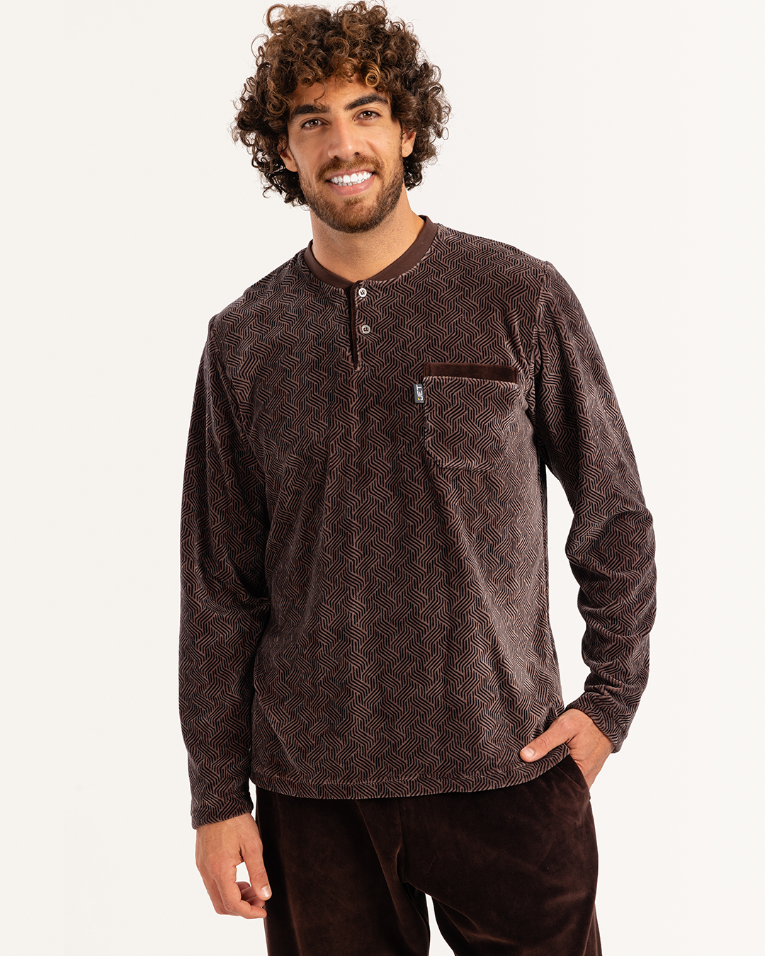 بيجاما رجالى قطيفة بنطلون ساده